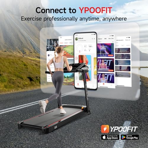 RHYTHM FUN 8.0 MPH Treadmills for Home, Running Walking Pad Treadmill with Incline up to 8%, Foldable Treadmill with Handle Bar, Low Noise Walking Pad for 300 lbs