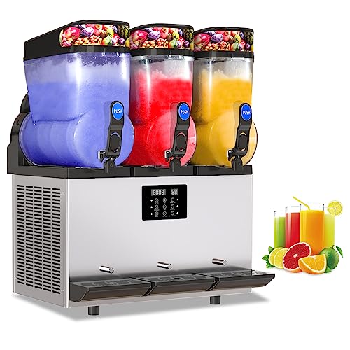 XPW Commercial Slushy Machine Commercial 110V Slushie Maker Machine 304 Stainless Steel Margarita Machines Quick Frozen Slush Machine for Bars Restaurants