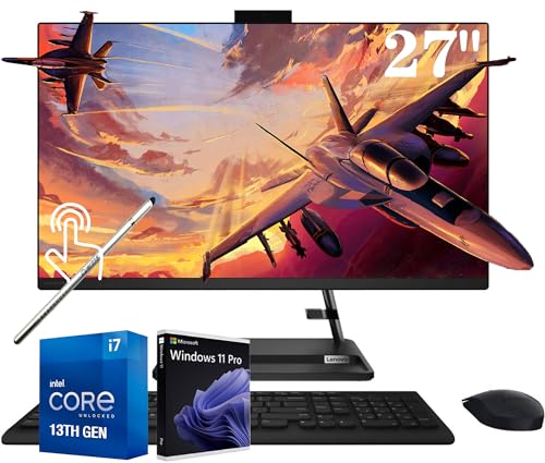 Lenovo IdeaCentre AIO 3 27"" All-in-One Desktop Computer, FHD IPS Touchscreen Display, Core i7-13620H, 32 GB RAM - 1 TB PCIe SSD, Wi-Fi 6, B&O Audio, IR Webcam, Windows 11 Pro, Black
