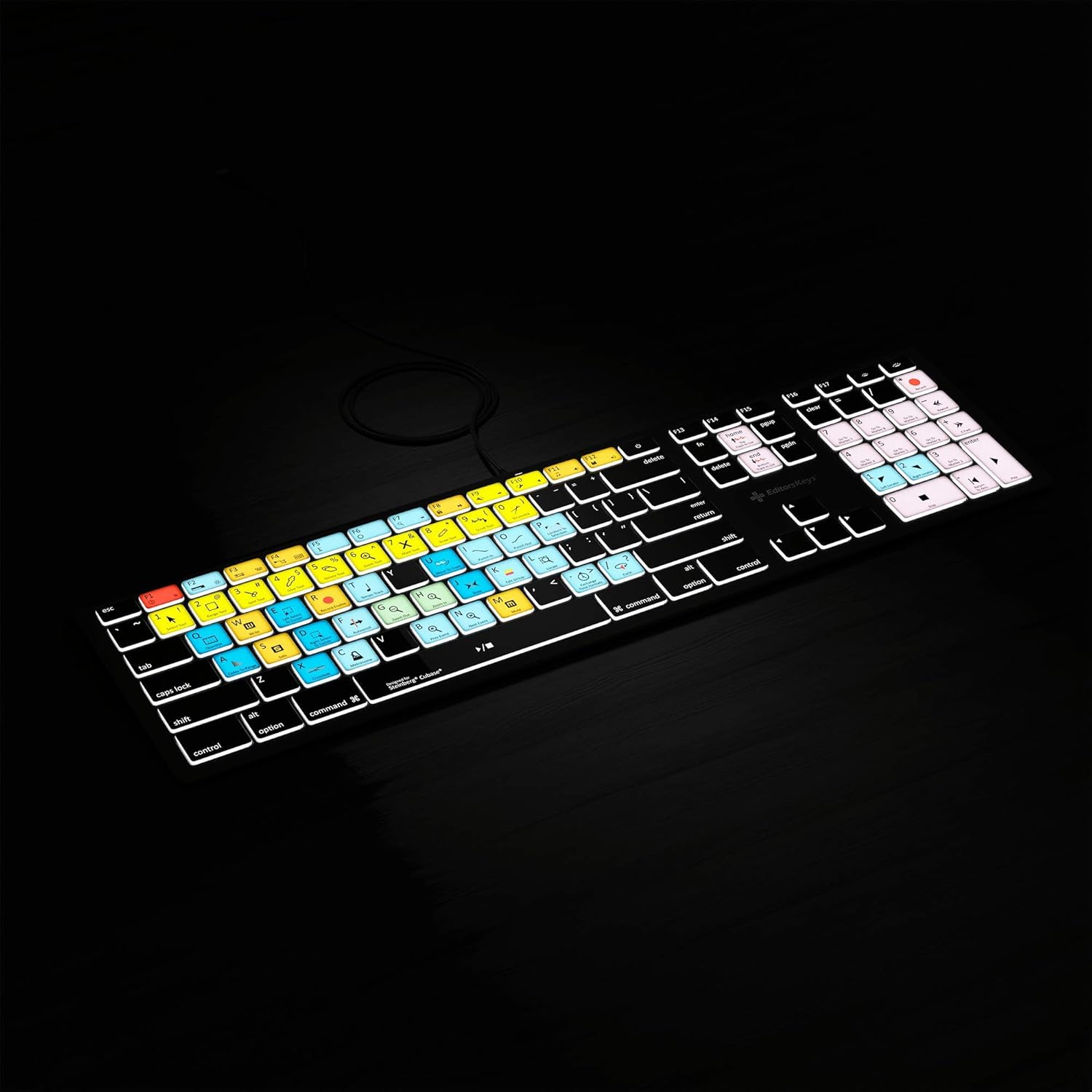 Keyboard Designed for Steinberg&rsquo;s Cubase for Mac | Fully Backlit Shortcut Keyboard with Cubase Shortcuts | Edit Faster
