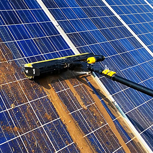 WTTTTW Electric Solar Panel Cleaning Brush Tool, Automatic Photovoltaic Panel Cleaning Water Brush, Window Cleaner Kit Roof Water Brush with Rechargeable Lithium Battery