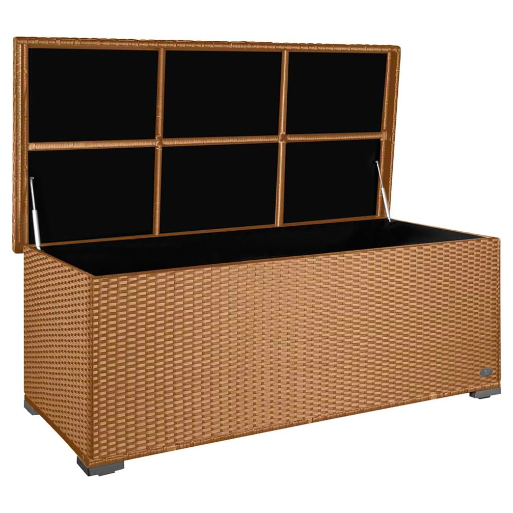 RS Trade 'Sienna' 650L poly-rattan garden cushion box