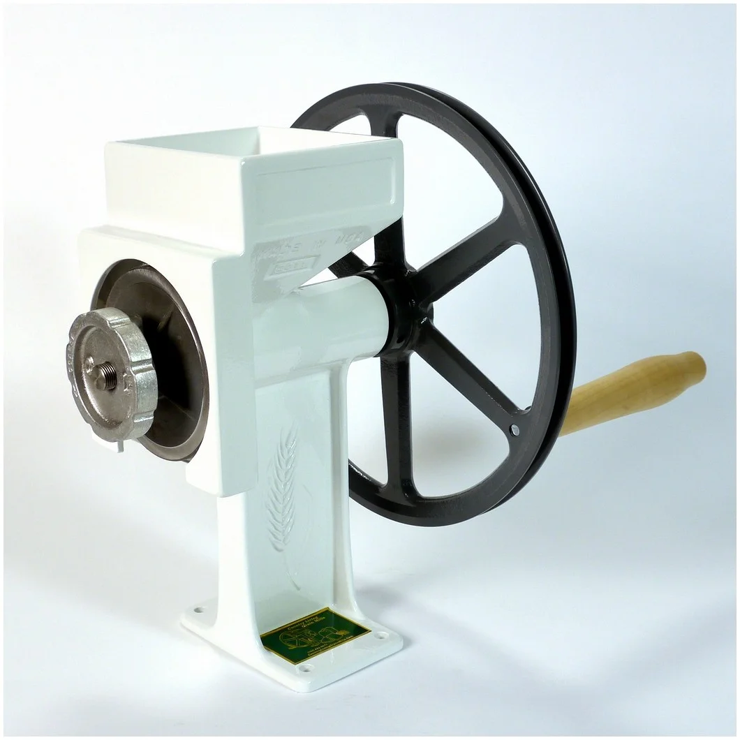 Country Living Hand Grain Mill, Solid I-Beam Construction From Cast Aircraft Aluminum, Double Industrial Sealed Bearings, Stainless Steel Shaft, And Carbon Steel Grinding Plates