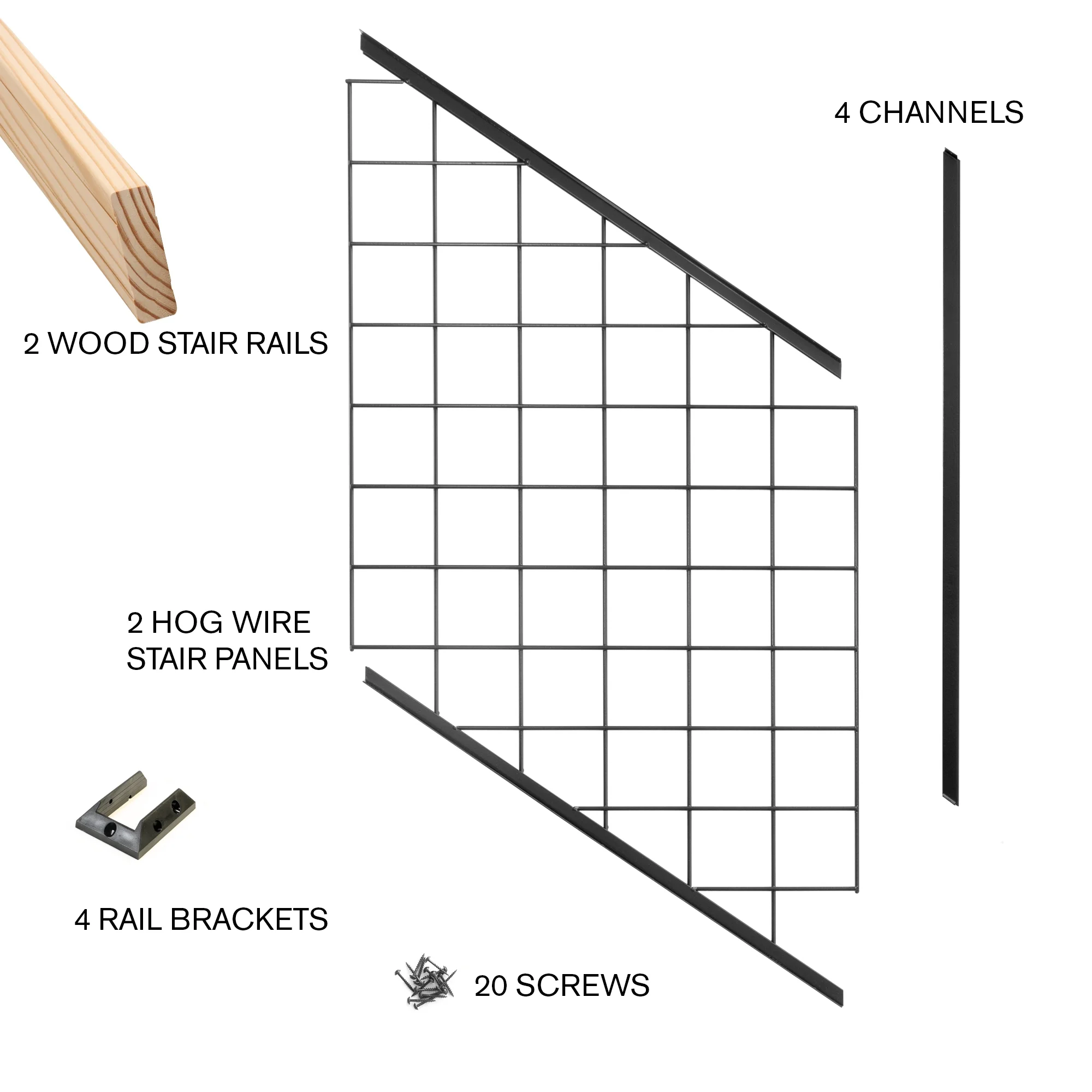 ProWood 6 Ft. Black Hog Wire Stair Railing Kit