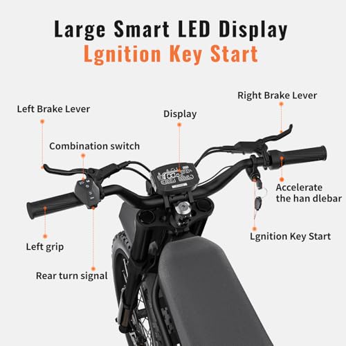 Riding'times Upgraded GT73/GT73PRO Electric Dirt Bike for Adults 2400W/3000W, Max 37/50 MPH & 85 Mile Long Range Ebike with 25" Motorcycle Tires, 1747Wh/2160Wh Dual Battery E Bike, Full Suspension
