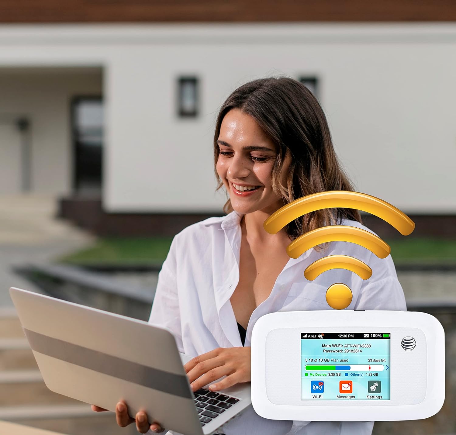 Bundle For AT&T Mobile Hotspot Velocity 4G LTE Router MF923 | Up To 150Mbps Download Speed | fi Connect Up To 10 Devices | GSM Unlocked Case And Extra Battery