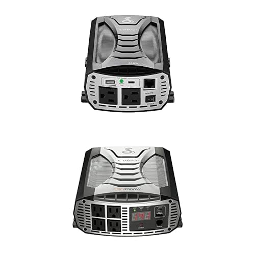Cobra PRO 2500W Professional Grade Power Inverter, Portable – 2500-Watt Car Charger, 4 Grounded AC Outlets, 2 Fast Charge USB Ports and Remote Controller (CPIALCDG1) Compatible