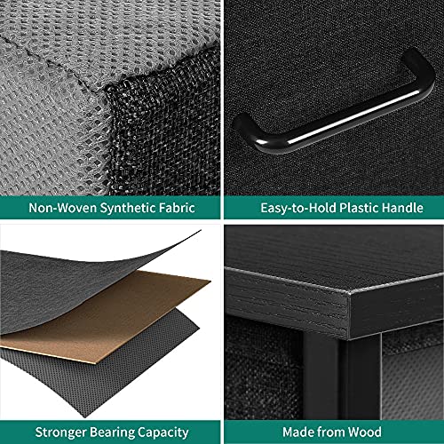 YITAHOME 9-Drawer Fabric Dresser, Furniture Storage Tower Cabinet, Organizer for Bedroom, Living Room, Hallway, Closet & Nursery, Sturdy Steel Frame, Wooden Top, Easy-to-Pull Fabric Bins(Light Grey)
