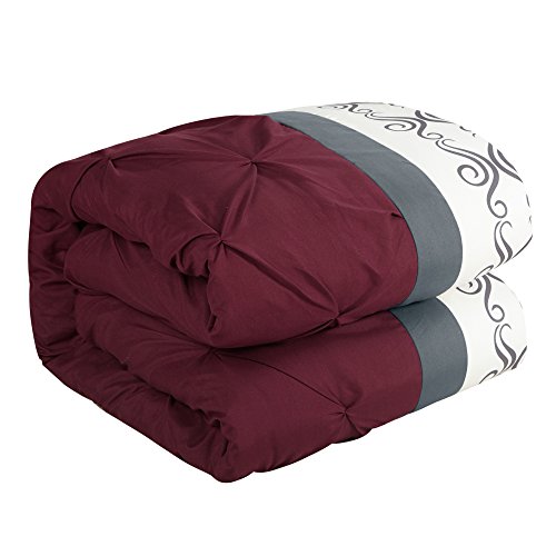Chic Home Red Bed in a Bag Comforter Set, Queen Size (20 Pieces), Icaria - Microfiber Bedding - Comforter, Pillow Shams, Sheets, Bed Skirt, Curtain Panels & Tiebacks, Pillowcases, Decorative Pillows