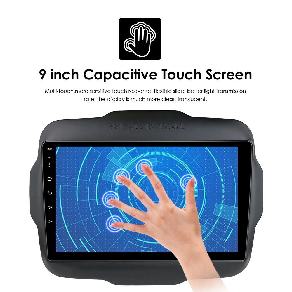 9" Android 12 GPS Navigation Wifi Car Radio Stereo Head Unit 2+32GB Carplay For Jeep Renegade 2016 2017 2018 2019 2020