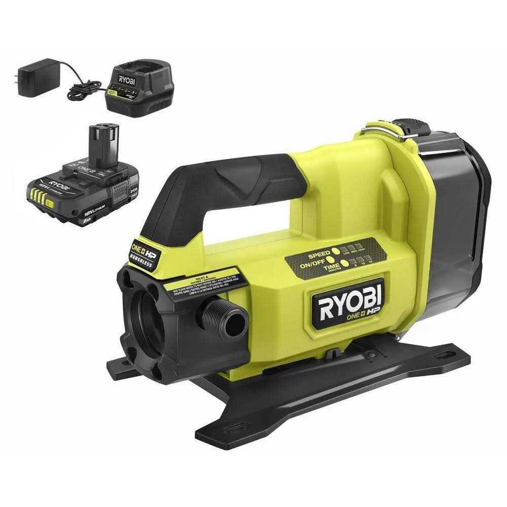 RYOBI ONE+ hp 18V 1/4 hp Cordless Battery Powered Transfer Pump with 2.0 Ah Battery and Charger