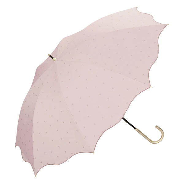 [Wpc. Official] Sun Umbrella Light Blocking Heart Mellow 50cm Complete Light Blocking Heat Insulation UV Cut Rain and Shine Dual Use Ladies Long Umbrella
