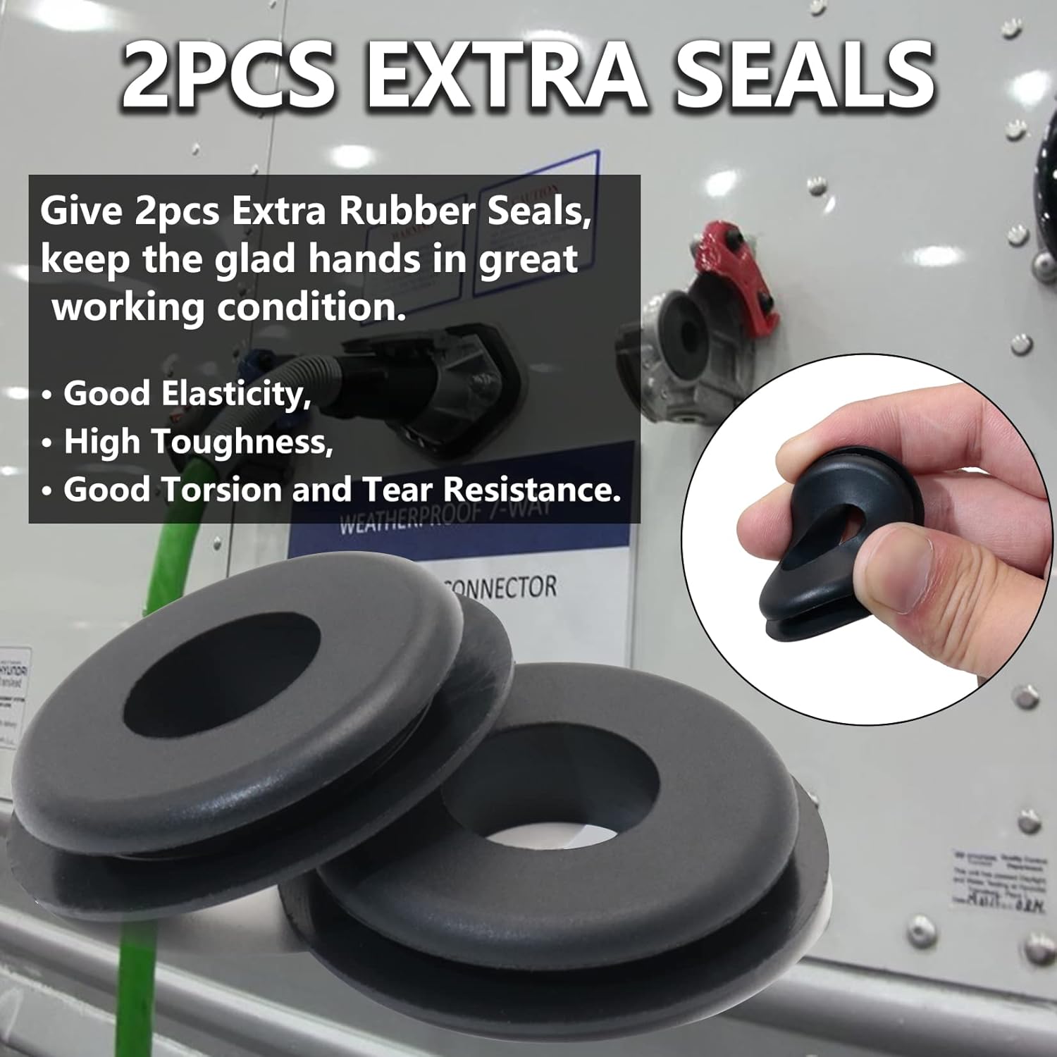 iBroPrat 37 Degree Angle Glad Hand Kit with 4pcs Rubber Seals Emergency & Service Gladhands Handshake Kit Trailer Glad Hand Brake Air Hose Coupling Connector for Semi Truck Trailer Tractor RVs Pack of 2