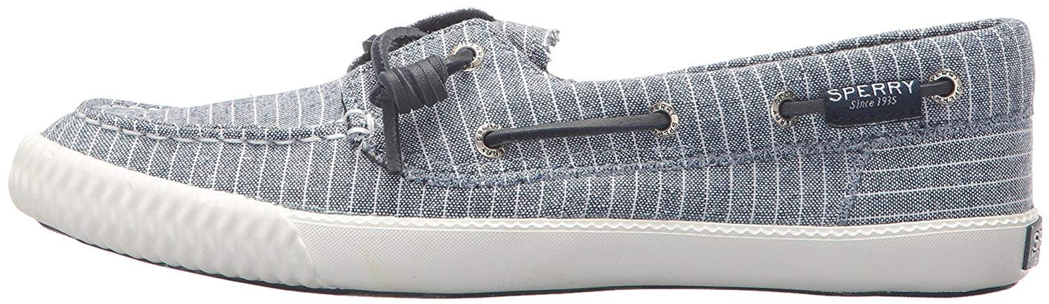 Sperry Top-Sider Women's Sayel Away Pinstripe Sneaker, Blue/White, 5 Medium US