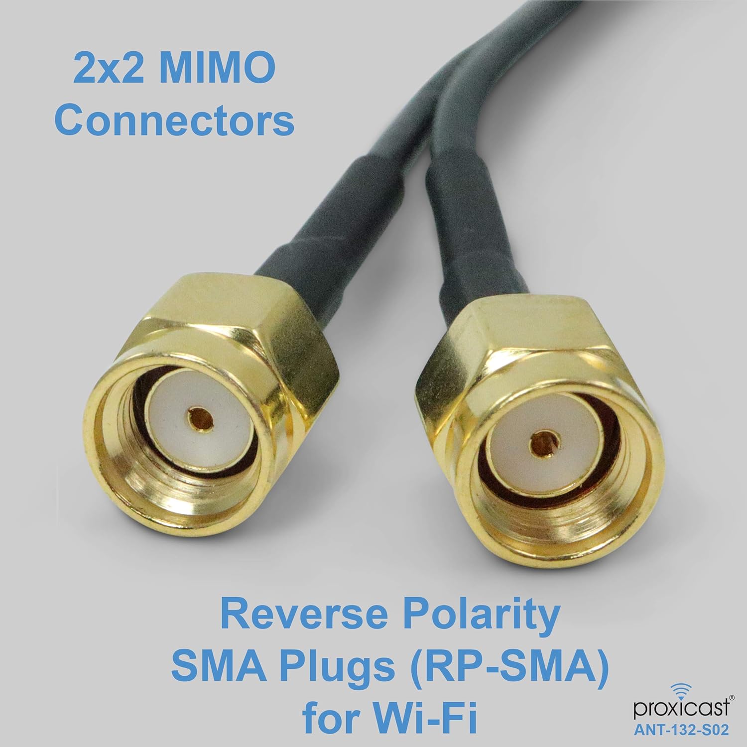 Proxicast Ultra Low Profile MIMO Dual Band WiFi Puck Antenna - 2.4/5.8 GHz 802.11 b/g/n/ac/ax - Through Hole Screw Mount - 3 ft Coax Lead w/RP-SMA Pack of 2
