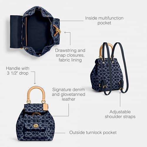 Coach Women's Riya Backpack, Blue, Medium