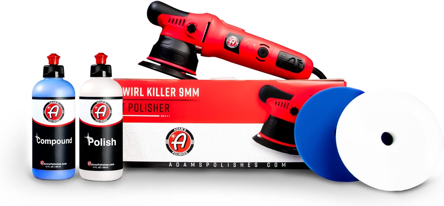 Adam's 9mm Dual Action Car Polisher - Buffer Car Scratch Remover for Car Detailing