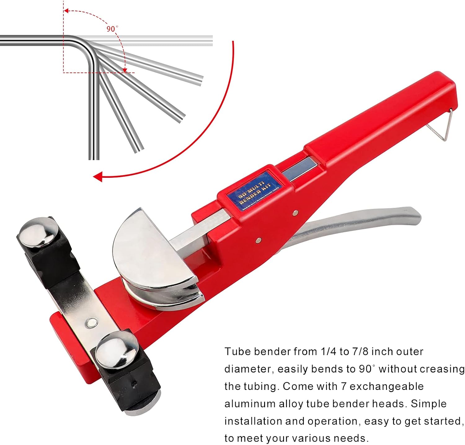 ATOLS Copper Aluminum Tube Bender Kit, Refrigeration Ratcheting Pipe Tubing Bender Hand Tool 1/4 to 7/8 Inch with Tube Cutter for HVAC Refrigeration System Maintenance