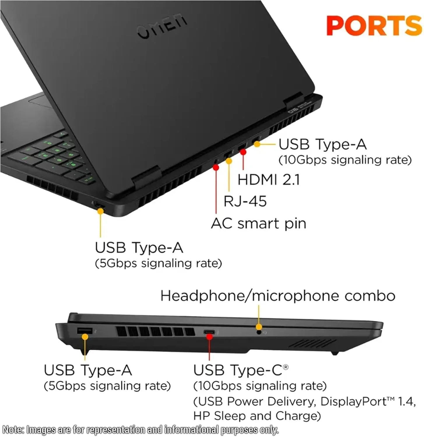 HP OMEN Gaming Laptop, AMD Ryzen 9-8940HX, 64 GB DDR5 RAM, 2 TB PCIe SSD, 16" 2K (1920x1200) 144Hz Display, Nvidia G-Force RTX 5060, Backlit Keyboard, W11 Home, Shadow Black