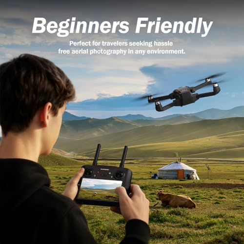 GPS Drone with Camera for Adults Beginners,4.5" HD LCD RC Screen 32G SD Card with Drone Professional Auto Return,FPV Drones Long Range Follow Me, 5GHz Transmission Gesture Control,under 249g