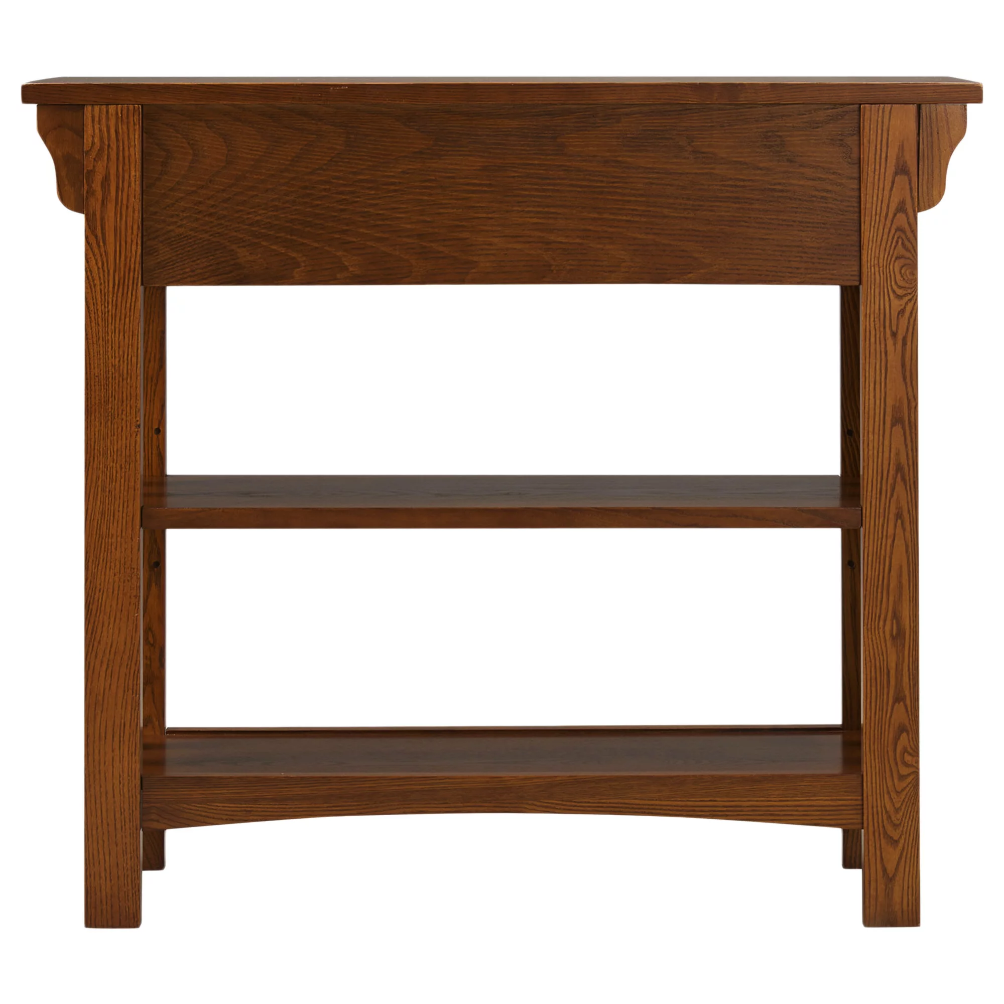 Leick Home 8261 Mission Bookcase Console Table with Drawers, Made with Solid Wood, for Living Room, Entry Way, Office, Bedrooms, Russet Finish