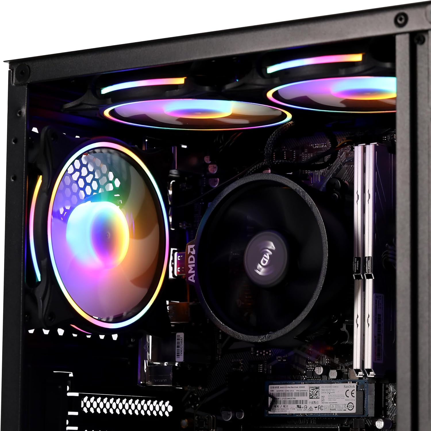 MXZ Gaming PC Desktop Computer, AMD Ryzen 5 8500G 3.6GHz, AMD Radeon Vega 7 Graphics,A620, 16GB DDR5, NVME 1 T SSD, 6RGB Fans, Win 11 Pro Ready, Gamer Desktop Computer(R5 8500G)