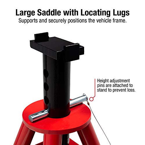 Sunex 1410 10-Ton, High Height, Pin Type, Jack Stands, Pair