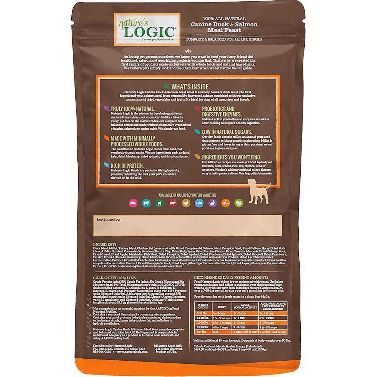 Nature's Logic Canine Duck &amp; Salmon Meal Feast Dry Dog Food - Pet Supplies online store