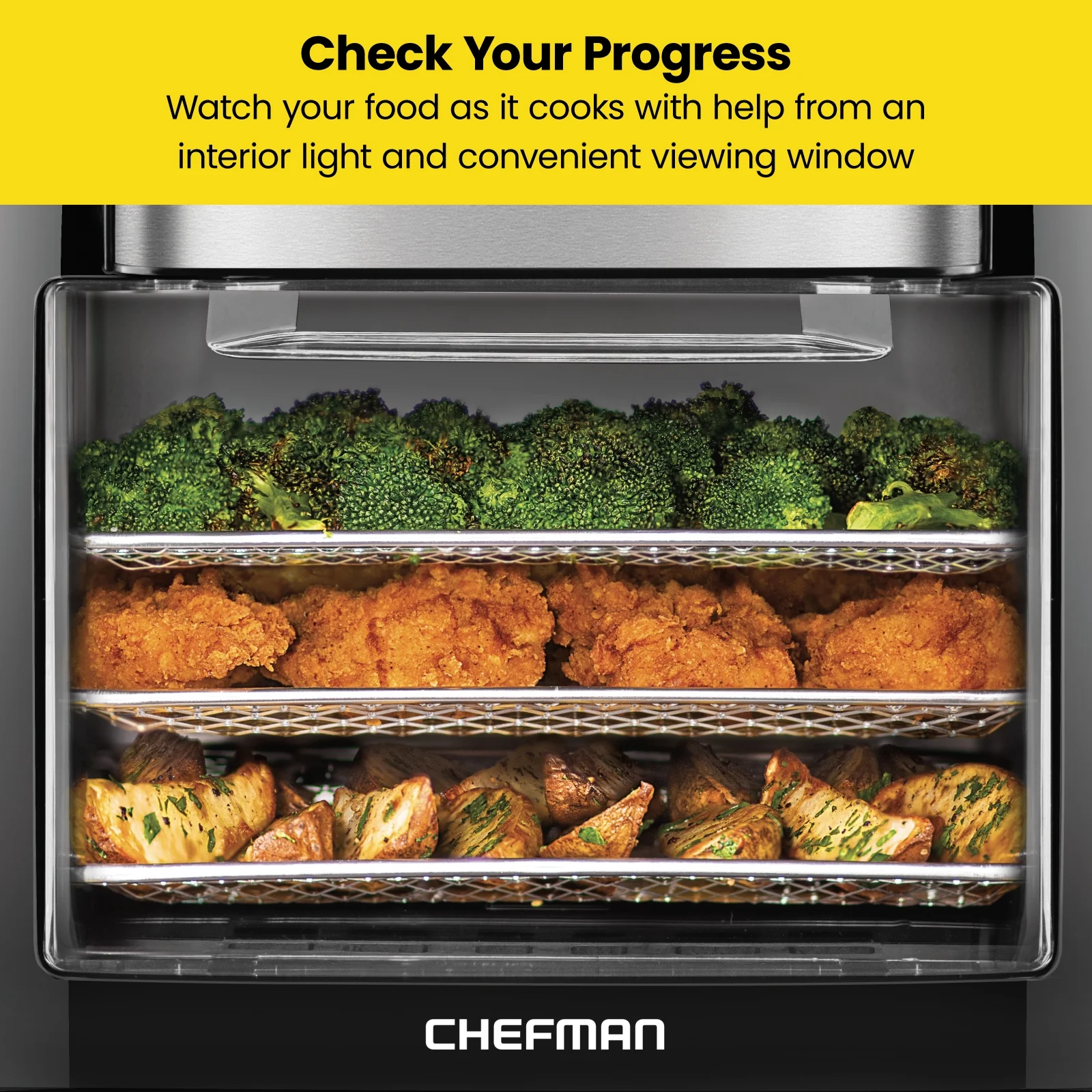 Digital Air Fryer+ Rotisserie, Dehydrator, Oven, Black, 10L