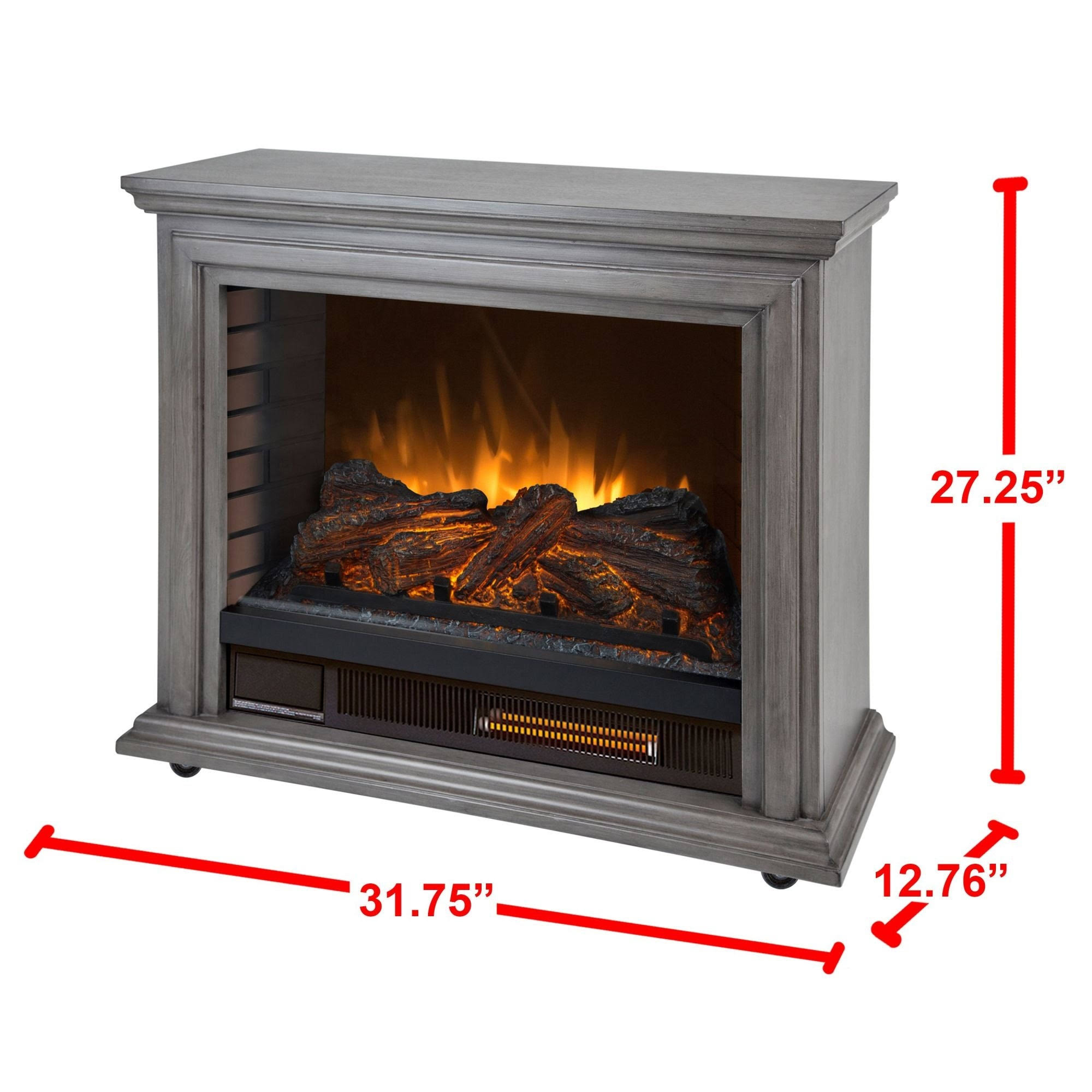 Pleasant Hearth Sheridan Mobile Fireplace - Cherry