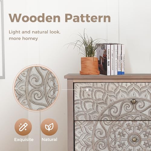 MAISON ARTS 3 Drawer Dresser Set of 2, Modern Household 3 Chest of Drawers Farmhouse Accent Storage Cabinet with 3 Drawers Nightstand Bedside Table for Bedroom Living Room Entryway, Easy to Assemble