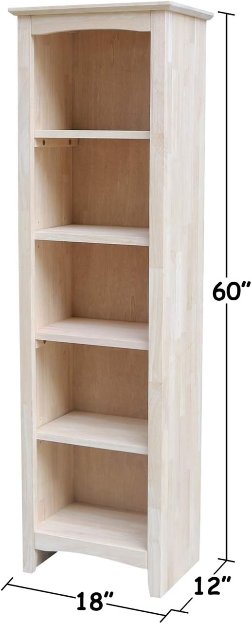 International Concepts Shaker Bookcase - 60 H,Unfinished