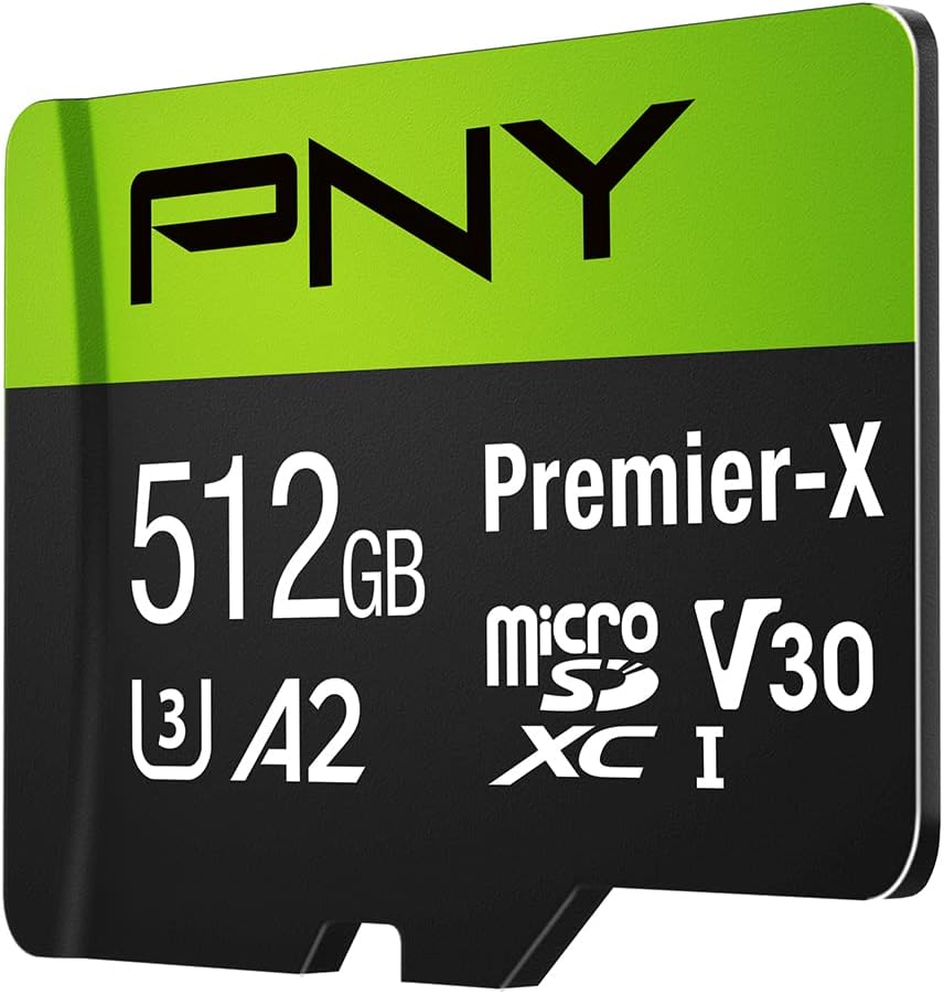 PNY 512GB Premier-X Class 10 U3 V30 microSDXC Flash Memory Card Pack of 2