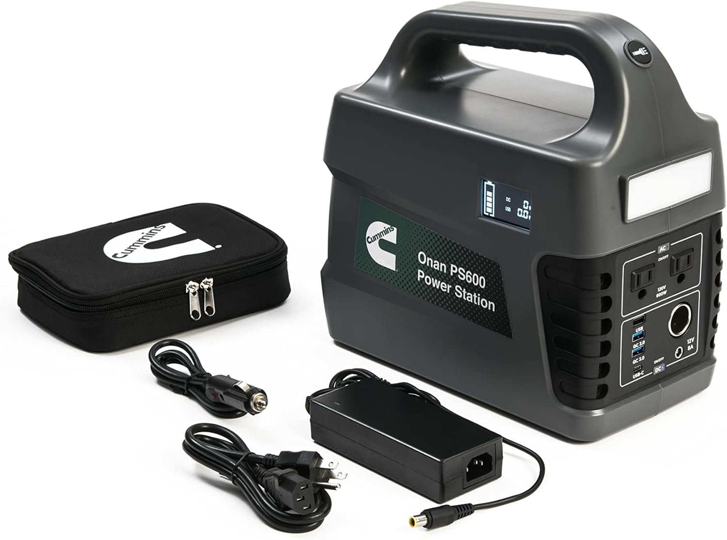 Cummins Onan PS600 Power Station Lithium-ion Battery Power Inverter Generator with 1200 Peak Watts, 600 Running Watts and Multiple Charging Options for a Mobile Lifestyle