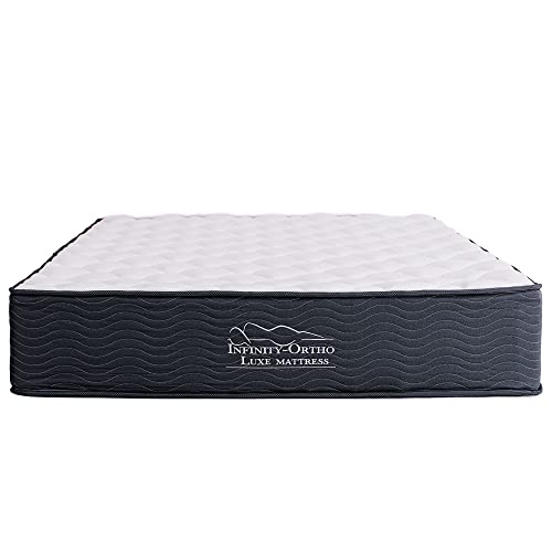 12 Inch Hybrid Support Mattress/Bed-in-a-Box/CertiPUR-US Certified Foam, King (NOVHM-S), Medium, White