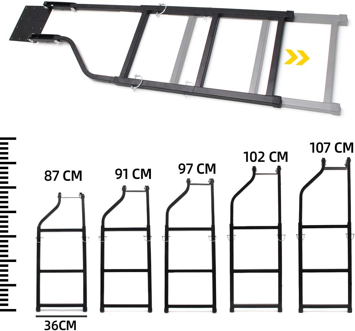 KMFCDAE Tailgate Ladder Pickup Truck Accessories Universal Extension Step Ladder with Stainless Steel Self Drilling Hex Screws Pack of 2