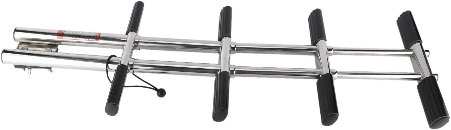 NovelBee 4 Step Dual Vertical Telescopic Boat Dive Ladder with transom mounting Bracket,316 Stainless Steel Sport Ladder for Marine Boat Yacht Swimming Pool
