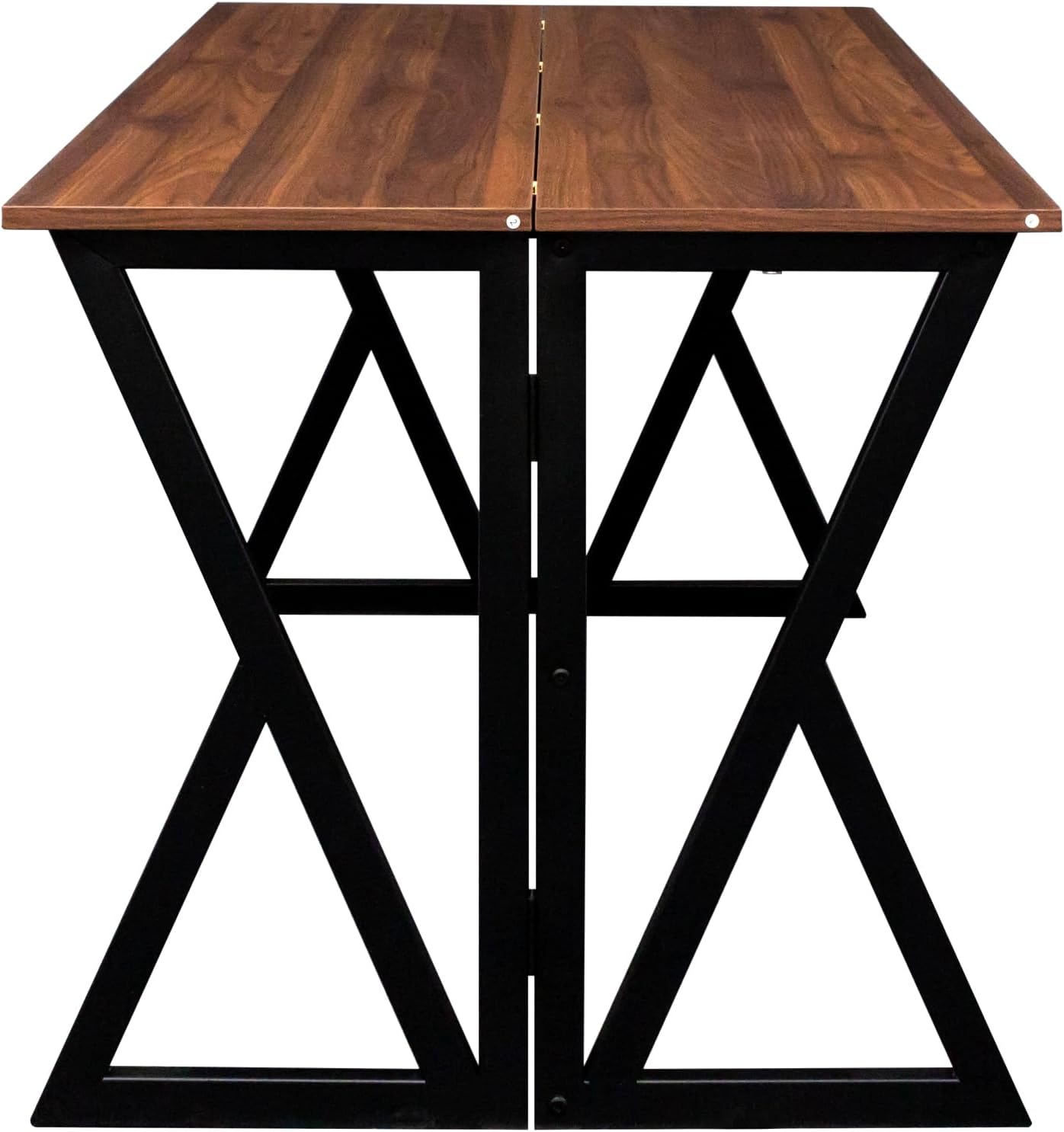 Extendable Drop Leaf High Table, Wood Folding Dining Desk for Living Room, Kitchen Farmhouse Space Saving Kitchen&Table, Walnut Brown