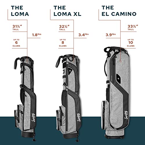 Sunday Golf El Camino Bag - Lightweight Sunday Golf Bag with Strap and Stand – Easy to Carry – Golf Stand Bag for The Driving Range, Par 3 and Standard Courses, 3.9 pounds
