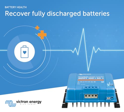 Victron Energy SmartSolar MPPT Solar Charge Controller (Bluetooth) - Charge Controllers for Solar Panels - 100V, 50 amp, 12/24-Volt