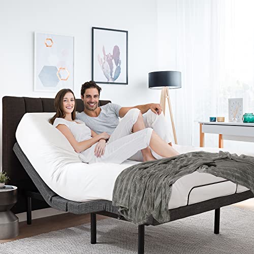 Nestl Basic Adjustable Bed Base, Full Size Bed Frame, Motorized Head and Foot Incline, Adjustable Bed Frame, Wireless Remote, Fast & Easy Assembly
