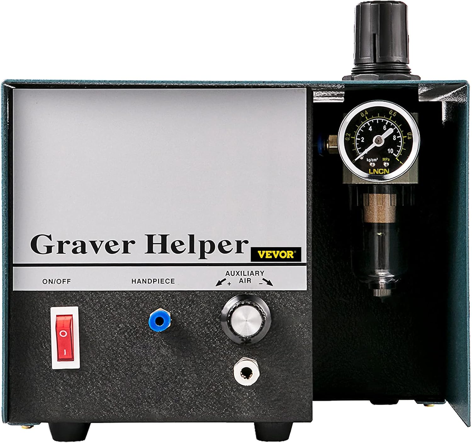 VEVOR Jewelry Pneumatic Engraving Machine 1400 RPM Adjustable Speed Pneumatic Hand Engraving Machines 60Hz 80W Pneumatic Graver Handpiece with Single-Head for Jewelry, Crafts and Wrought Iron