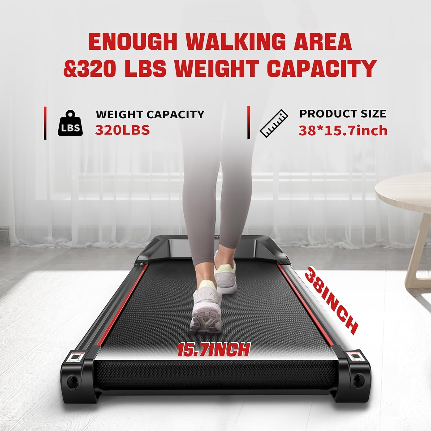 Sperax Walking pad Treadmill, Under Desk Treadmill, Walking Treadmills for Home/Office Small,Silicone Cushion