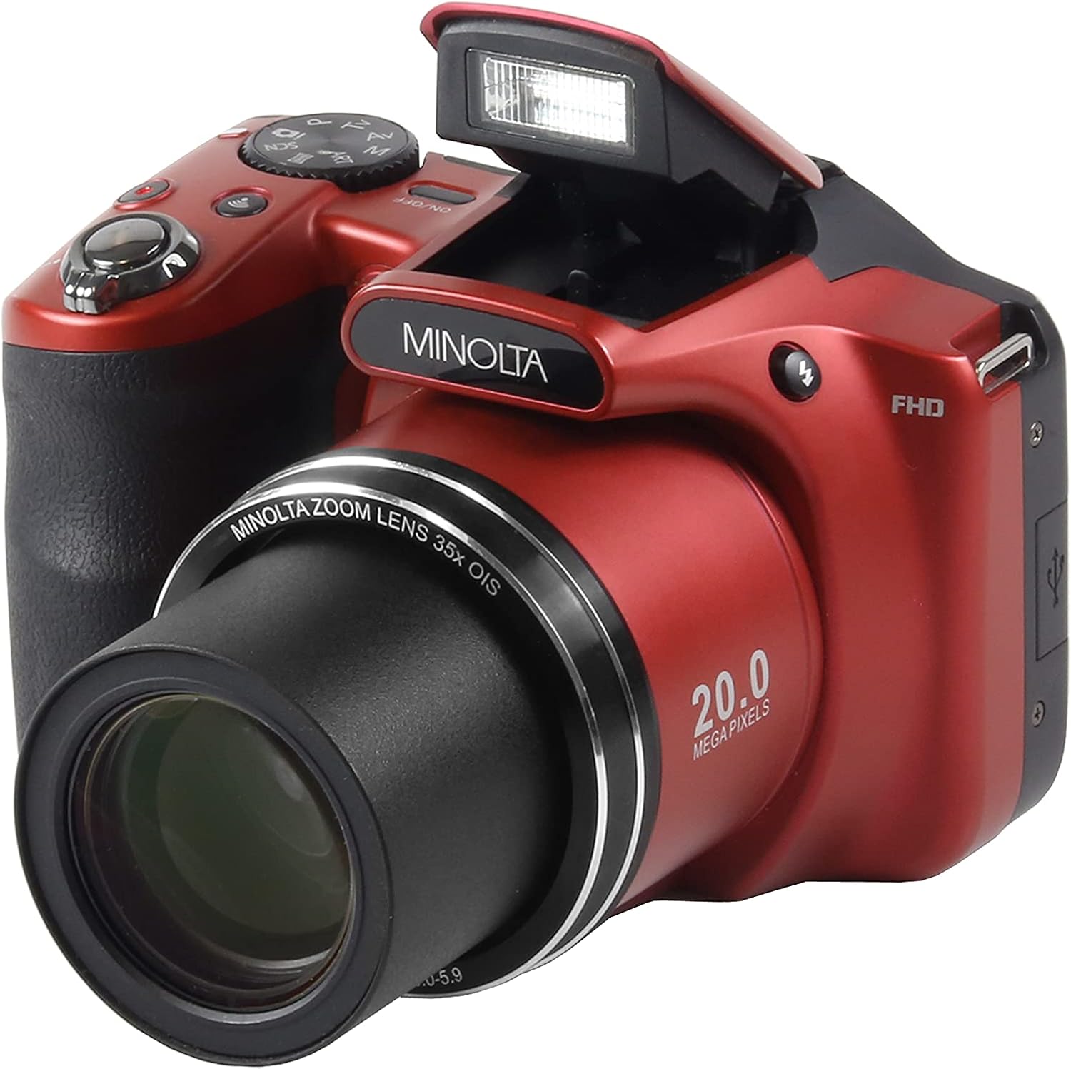 Minolta 20 Mega Pixels Wifi Digital Camera with 35x Optical Zoom & 1080p HD Video Optical with 3-Inch LCD, 4.8 x 3.4 x 3.2, Purple (MN35Z-P)