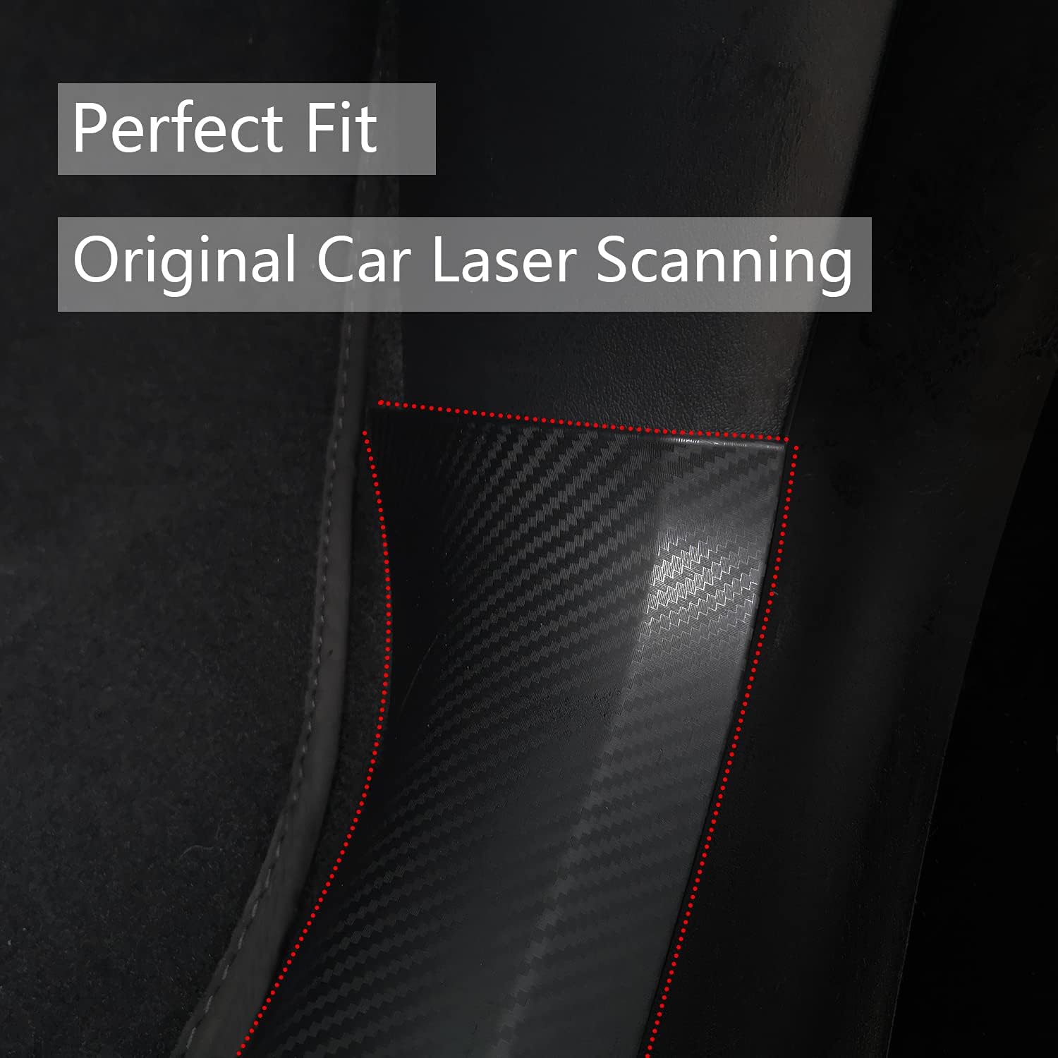 KIKIMO Tesla Model Y Door Sill Protector -Matte Carbon Fiber ABS Door Car Pedal Kick Protection-Tesla Model Y Accessories-Sill Scuff Plate Guard Set Included Front Rear Door Sill