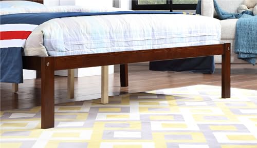 Solid Pine Wood Platform Bed Frame with Headboard | Traditional Design with Modern Finish | Noise-Free Construction | Under-Bed Storage | Easy Assembly | Elegant Bedroom Furniture (Grey,Twin,C)