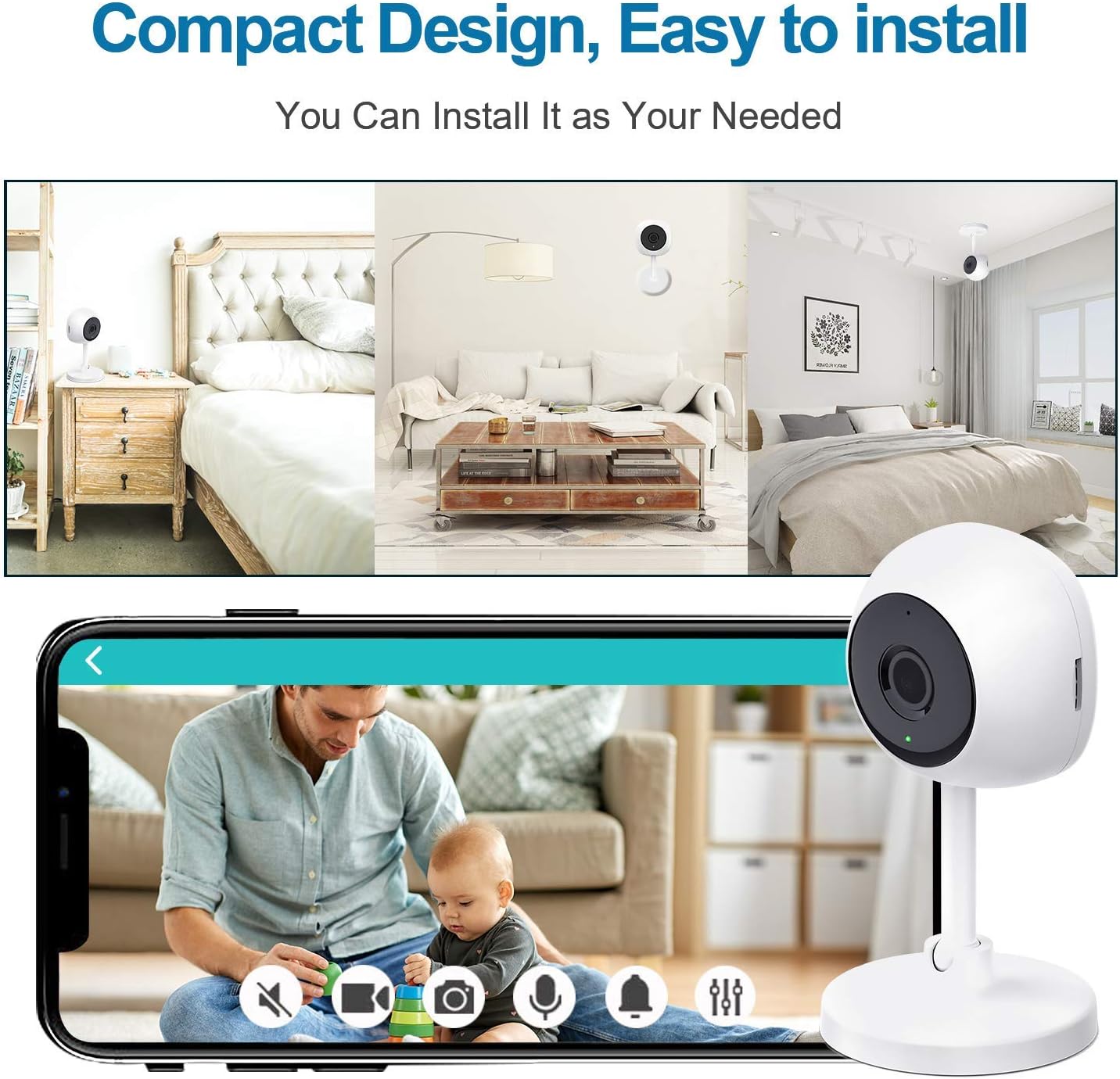 Jlazgj Home Security System Camara de seguridad Home Security kit Alexa Compatible Security System Door Alarm Security Systems for House Wireless Window Alarm sensors(4 Pieces)… Pack of 2