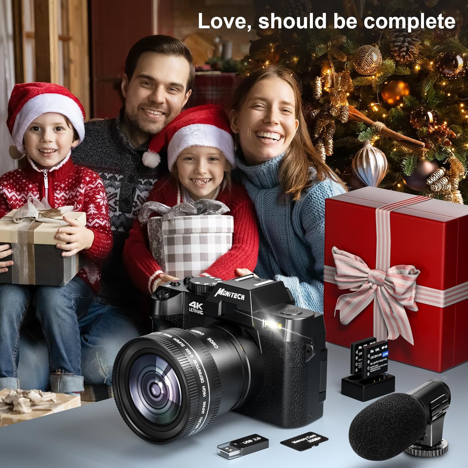 Mo 4K Digital Cameras for Photography, 48 MP Vlogging Camera for YouTube with 180° Flip Screen,16X Digital Zoom,Flash & Autofocus,52mm Wide Angle & Macro Lens,2 Batteries,32GB SD Card(S100 Black)