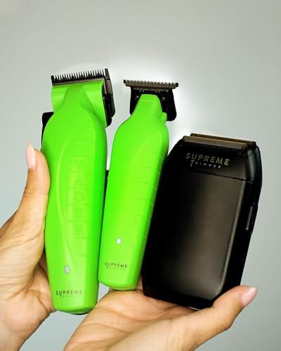 Supreme Trimmer 3-in-1 Barber Kit | Vader Clipper, Vader Trimmer & Crunch Foil Shaver | Men's Professional Beard Trimmer, Brushless Motor Clippers & Waterproof IPX6 Shaver | Acid