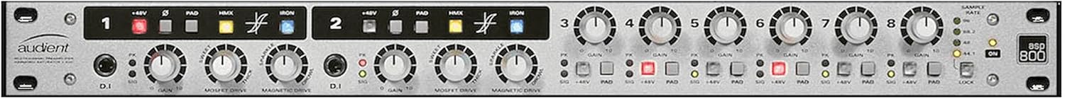 Audient Audio ASP800-8 Channel Microphone Preamplifier with HMX & Iron and 2 XLR Mic Cables